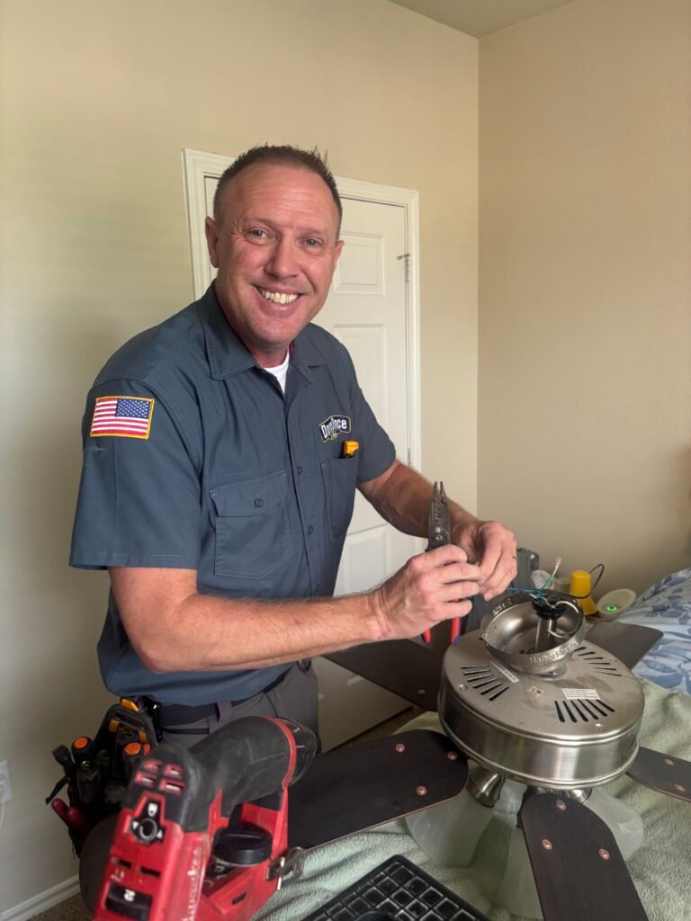 Scott working in a customer's house